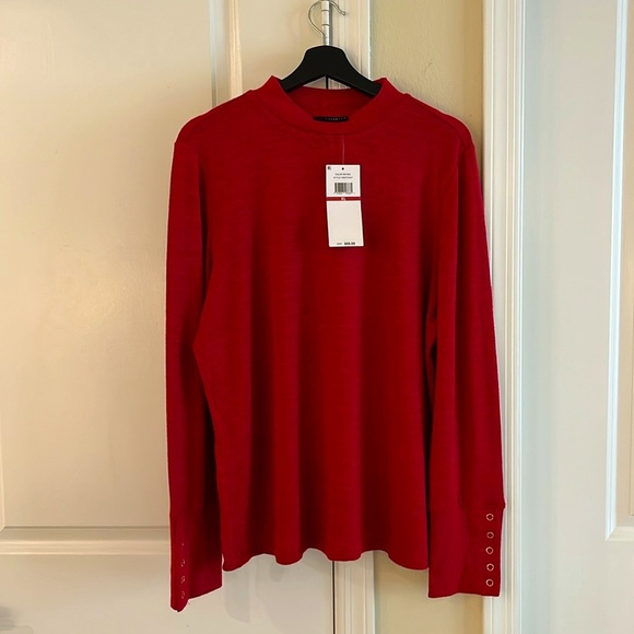🍒 NWT Rafaella Red Long Sleeve Gold Button Sweater, Size: XL - Picture 5 of 13